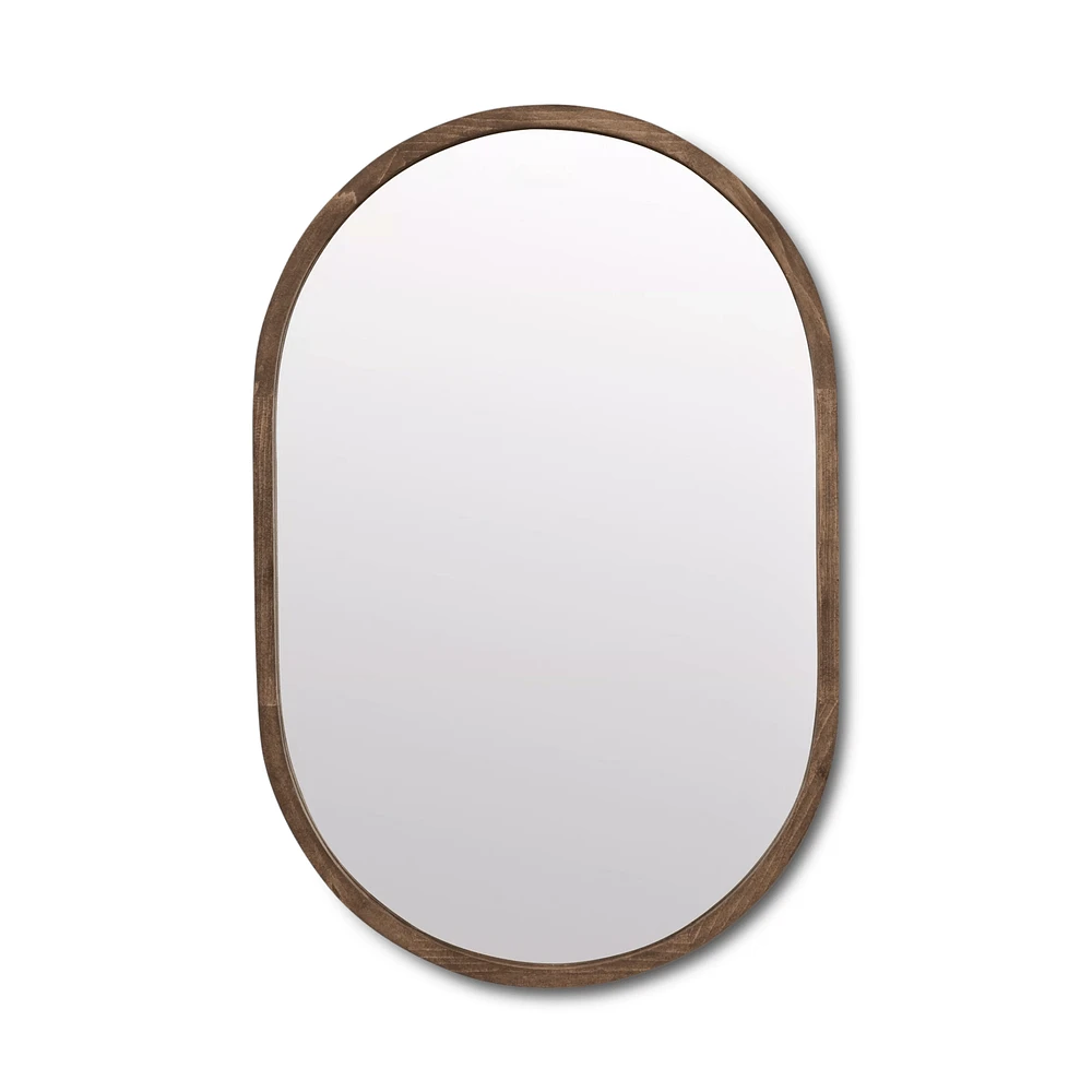 Wood Framed Oval Mirror