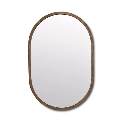 Wood Framed Oval Mirror