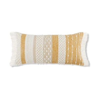Ibel Mustard & Cream Decorative Lumbar Pillow