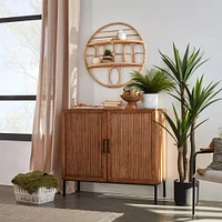 Large Artificial Tropical Tree in Black Pot
