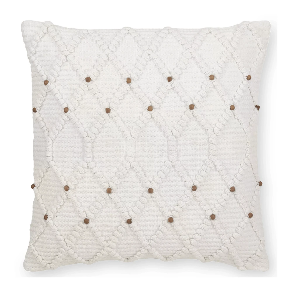 Wendi Diamond Loops & Beads Decorative Pillow