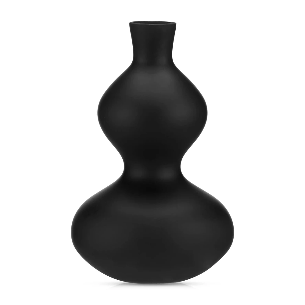 Black Hourglass Bubble Vase