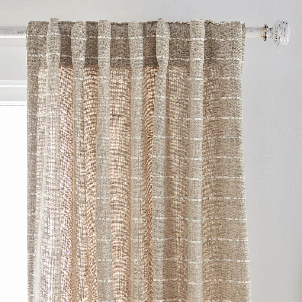 Saara Beige Back-Tab Curtain 52 x 84