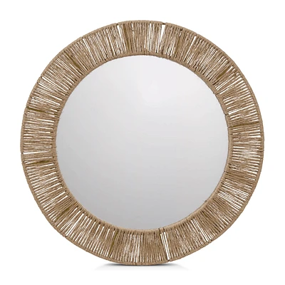 Round Mirror with Jute Frame