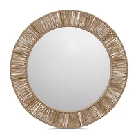 Round Mirror with Jute Frame
