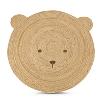 Round Jute Teddy Rug