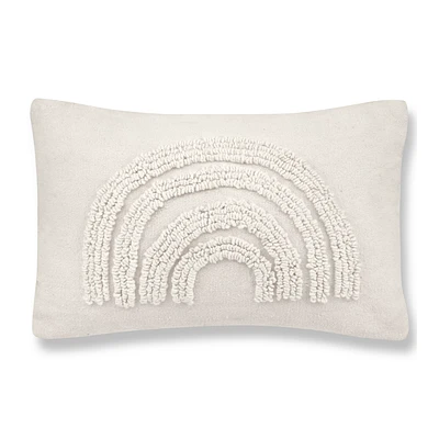 Anya Beige Tufted Rainbow Lumbar Throw Pillow