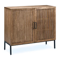Slatted 2-Door Dark Wood Buffet