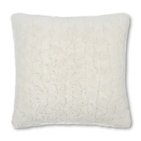 Off White Sheep Faux Fur Throw Pillow