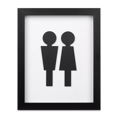 Man & Woman Silhouette Bathroom Shadow Box
