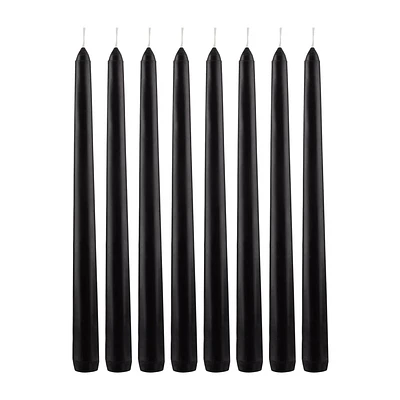 Set of 8 Unscented Tapered Black Candles