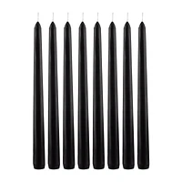 Set of 8 Unscented Tapered Black Candles