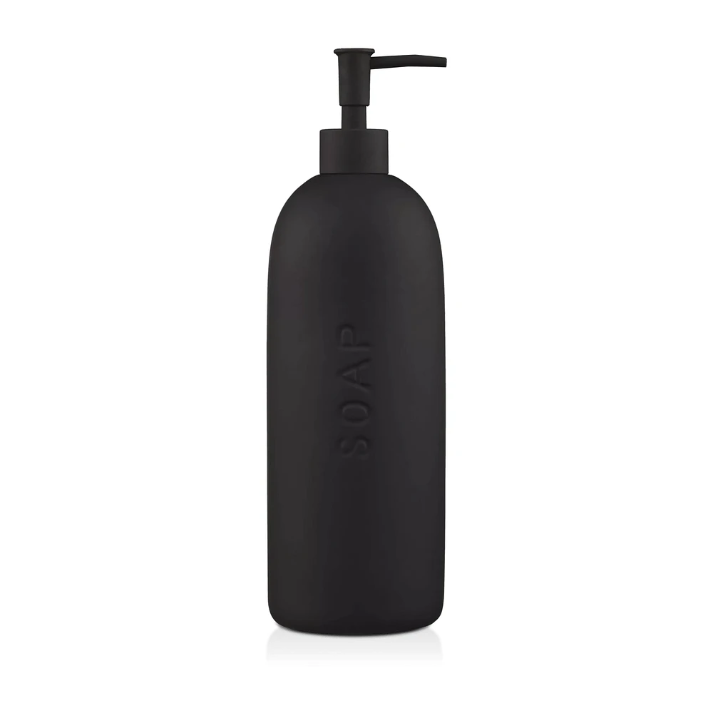 Black Ceramic Soap Engraved Dispenser