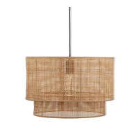 Wood & Rattan Ceiling Lamp