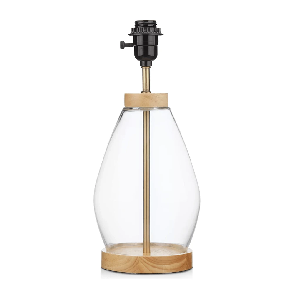 Glass & Wood Table Lamp Base