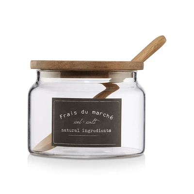 Clear Glass Salt Jar