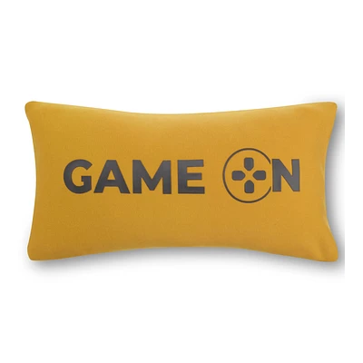 Jaron Game On Mustard Lumbar Throw Pillow