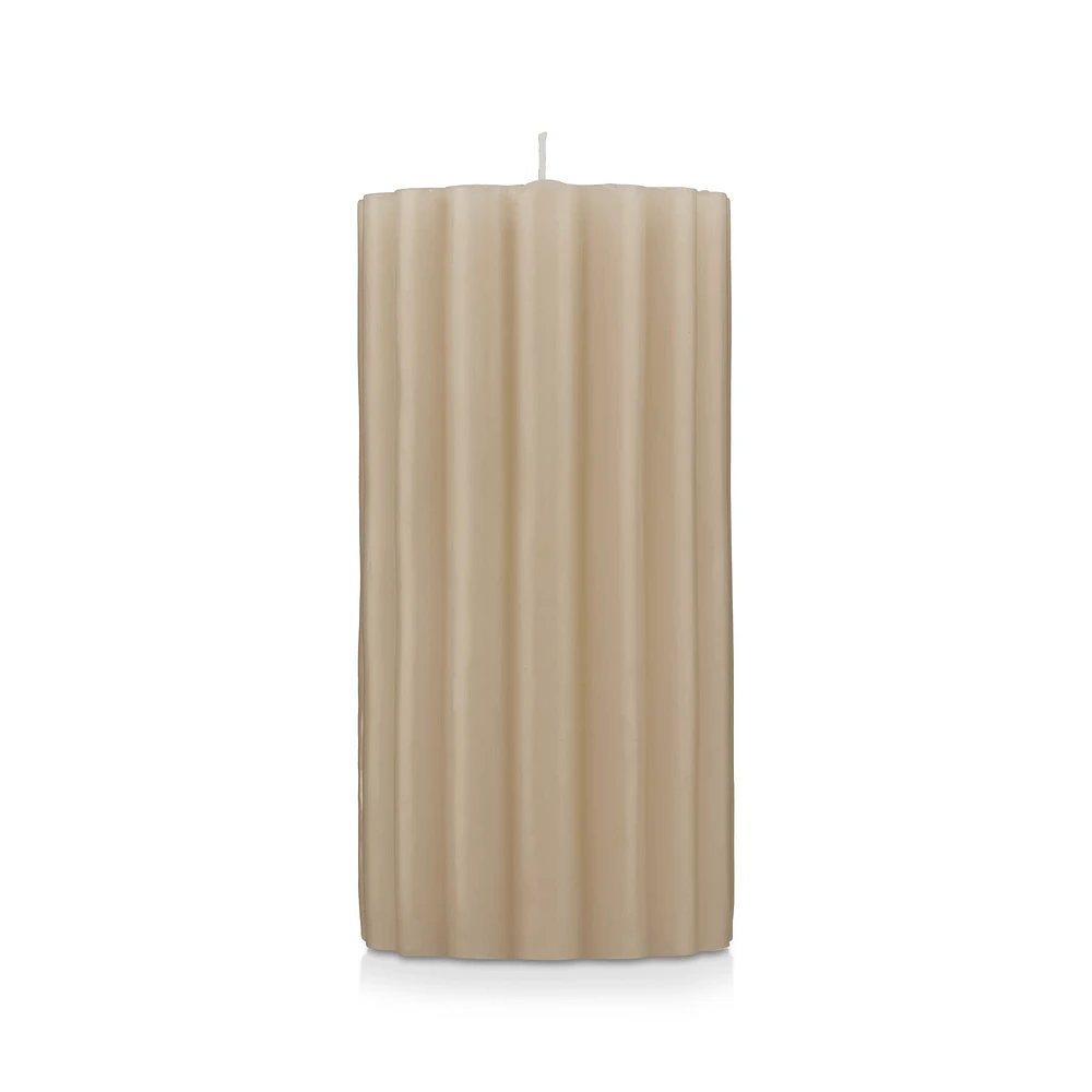 Ribbed Pillar Candle
