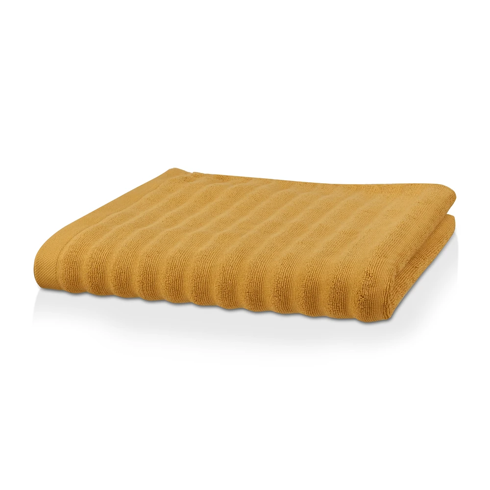 Ochre Ribbed Bath Towel