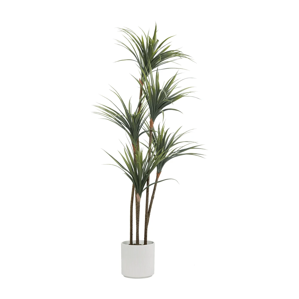 Artificial Exotic Floor Plant in White Pot