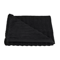 Black Ribbed Bath Towel