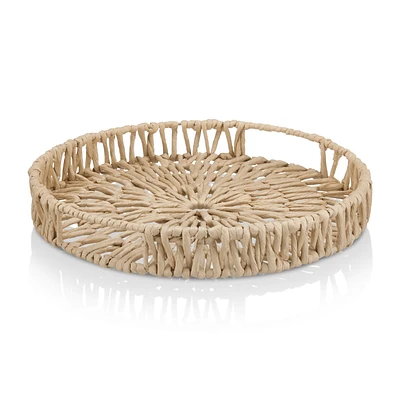 Natural Round Woven Tray