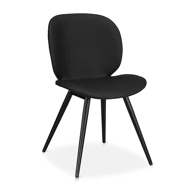 Faux Leather and Black Metal Chair
