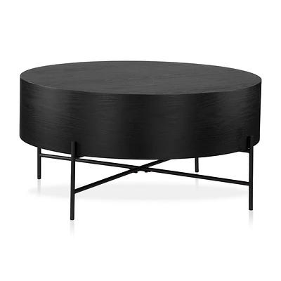 Veneer and Metal Coffee Table