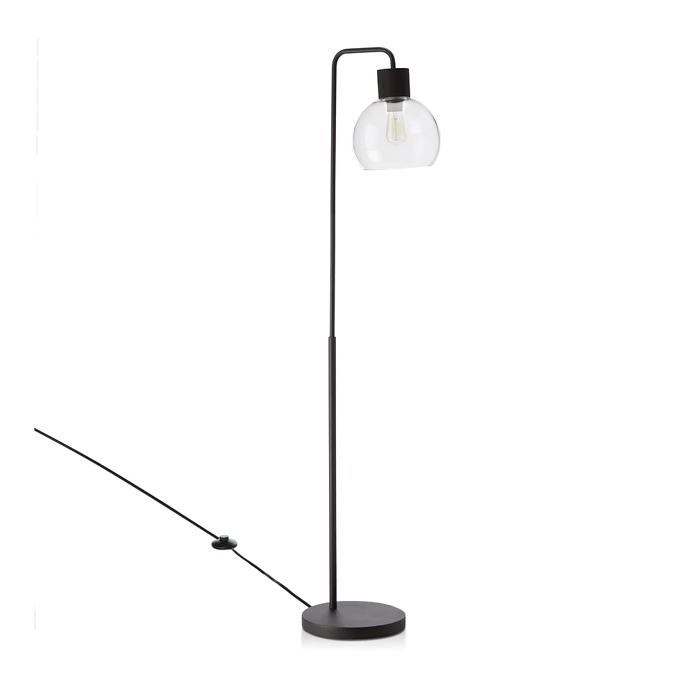 Metal and Glass Floor Lamp