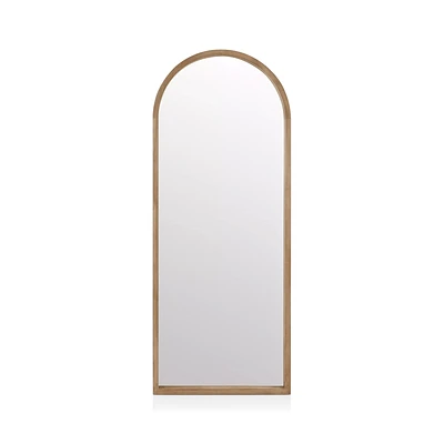 Full-Size Mirror with Wooden Arched Frame