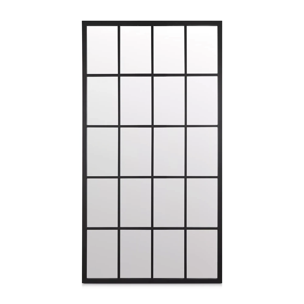 Black Windowpane Mirror