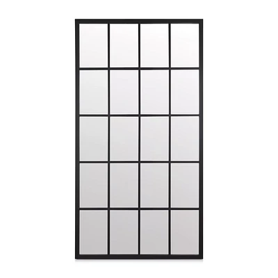 Black Windowpane Mirror