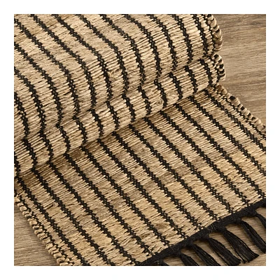 Black & Natural Table Runner