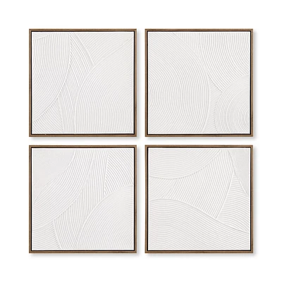 Set of 4 Oil Painted Abstract Framed Art