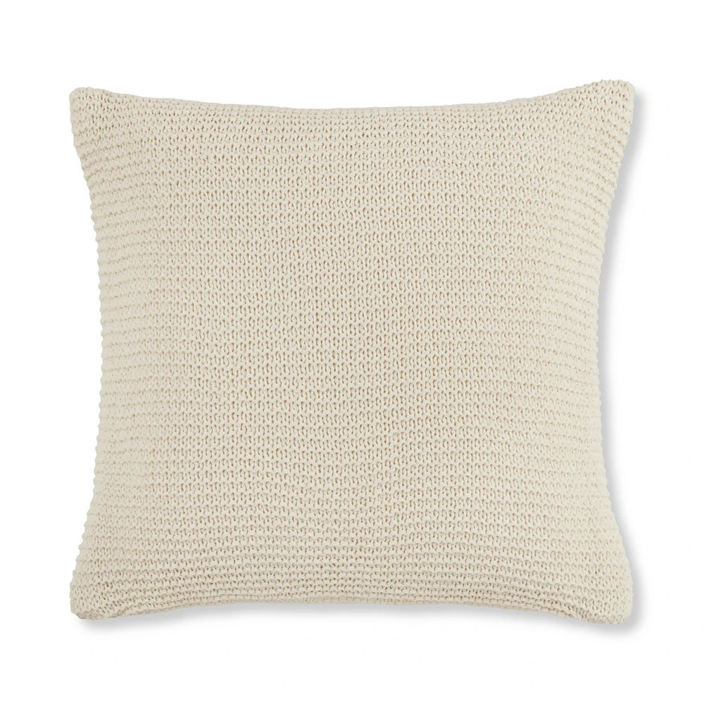 White Lonny Knit Throw Pillow