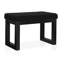 Black Fabric and Wood Bench