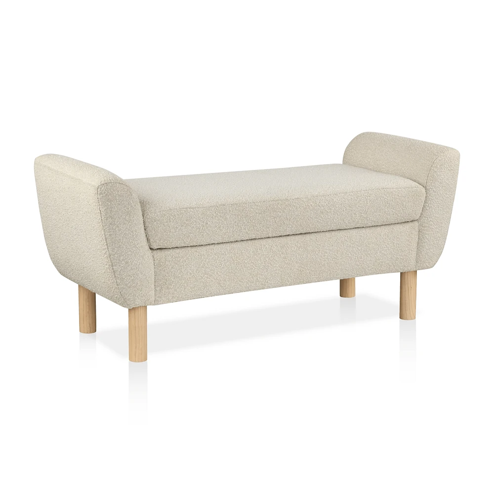 Fabric and Wood Bench