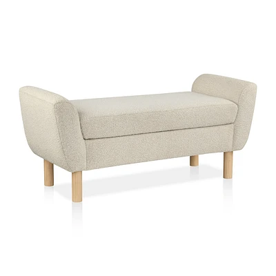 Fabric and Wood Bench