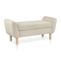 Fabric and Wood Bench