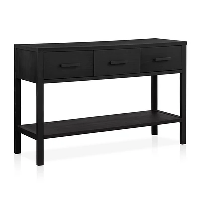 Black Veneer 3-Drawer Console