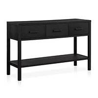 Black Veneer 3-Drawer Console