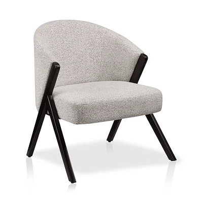 Wood and Fabric Accent Chair