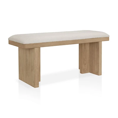 Fabric and Wood Bench