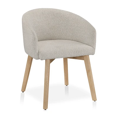 Fabric and Wood Dining Chair