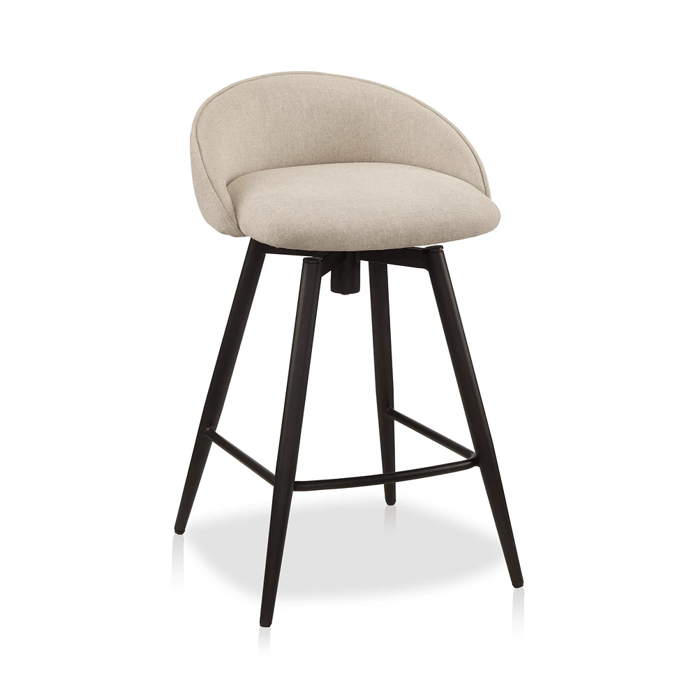 Fabric and Metal Bar Stool