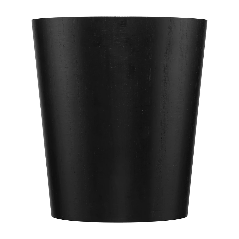 Black Wood Waste Bin