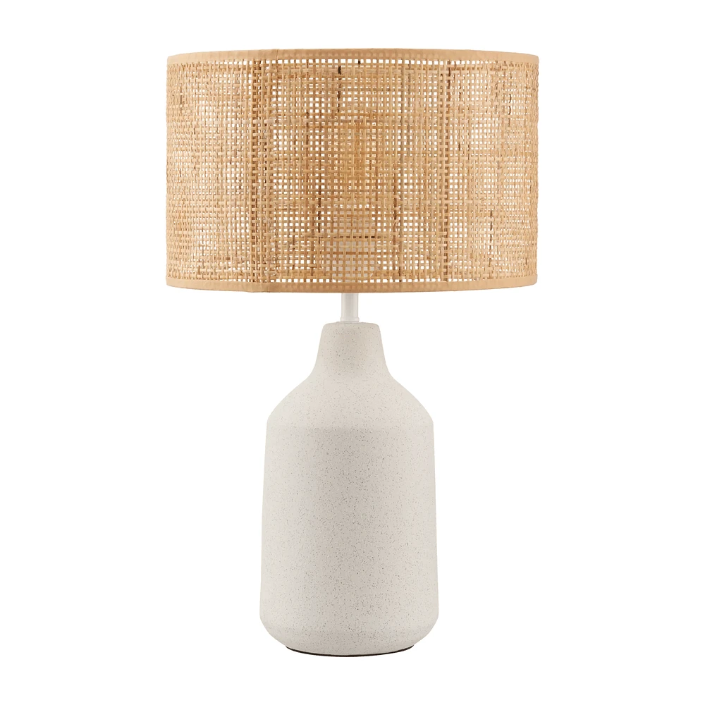 Ceramic and Rattan Table Lamp