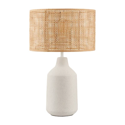 Ceramic and Rattan Table Lamp