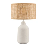 Ceramic and Rattan Table Lamp