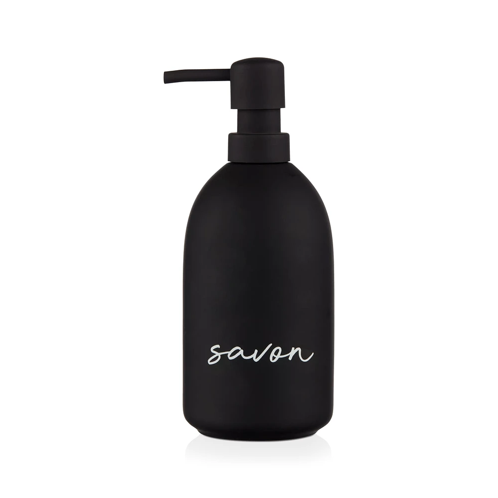 Ceramic Soap Dispenser with Typography